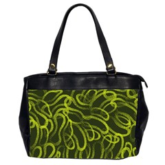 Green abstract stippled repetitive fashion seamless pattern Oversize Office Handbag (2 Sides)