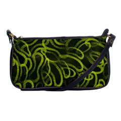 Green abstract stippled repetitive fashion seamless pattern Shoulder Clutch Bag