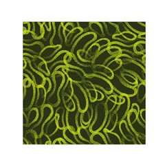 Green Abstract Stippled Repetitive Fashion Seamless Pattern Small Satin Scarf (square)