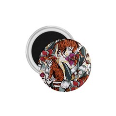 Natural seamless pattern with tiger blooming orchid 1.75  Magnets