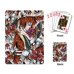 Natural seamless pattern with tiger blooming orchid Playing Cards Single Design (Rectangle)