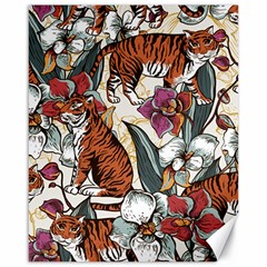 Natural Seamless Pattern With Tiger Blooming Orchid Canvas 16  X 20 
