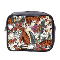 Natural seamless pattern with tiger blooming orchid Mini Toiletries Bag (Two Sides)