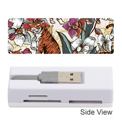 Natural seamless pattern with tiger blooming orchid Memory Card Reader (Stick)