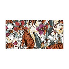 Natural Seamless Pattern With Tiger Blooming Orchid Yoga Headband