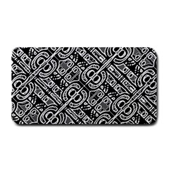 Linear Black And White Ethnic Print Medium Bar Mats by dflcprintsclothing