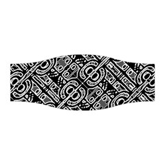 Linear Black And White Ethnic Print Stretchable Headband by dflcprintsclothing
