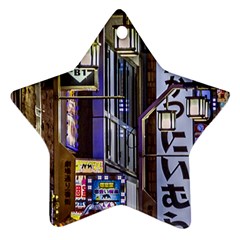 Shinjuku District Urban Night Scene, Tokyo Japan Star Ornament (two Sides) by dflcprintsclothing