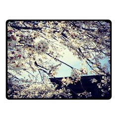 Plum Blossoms Double Sided Fleece Blanket (small)  by okhismakingart