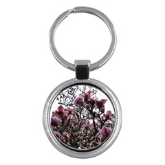 Saucer Magnolia Tree Ii Key Chain (round) by okhismakingart