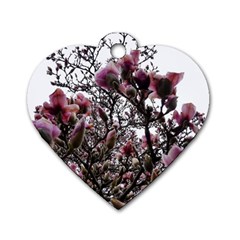 Saucer Magnolia Tree Ii Dog Tag Heart (one Side) by okhismakingart
