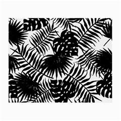 Black And White Tropical Leafs Pattern, Vector Image Small Glasses Cloth (2 Sides) by Casemiro