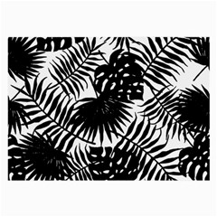 Black And White Tropical Leafs Pattern, Vector Image Large Glasses Cloth (2 Sides) by Casemiro