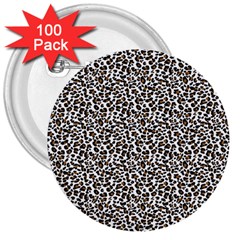 Leopard Spots Pattern, Geometric Dots, Animal Fur Print 3  Buttons (100 Pack)  by Casemiro