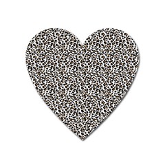 Leopard Spots Pattern, Geometric Dots, Animal Fur Print Heart Magnet by Casemiro