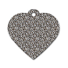 Leopard Spots Pattern, Geometric Dots, Animal Fur Print Dog Tag Heart (two Sides) by Casemiro