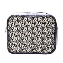 Leopard Spots Pattern, Geometric Dots, Animal Fur Print Mini Toiletries Bag (one Side) by Casemiro