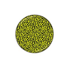 Leopard Spots Pattern, Yellow And Black Animal Fur Print, Wild Cat Theme Hat Clip Ball Marker (10 Pack) by Casemiro