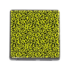 Leopard Spots Pattern, Yellow And Black Animal Fur Print, Wild Cat Theme Memory Card Reader (square 5 Slot) by Casemiro