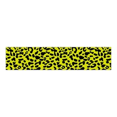 Leopard Spots Pattern, Yellow And Black Animal Fur Print, Wild Cat Theme Velvet Scrunchie by Casemiro