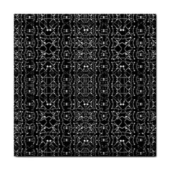 Black And White Ethnic Ornate Pattern Tile Coaster by dflcprintsclothing