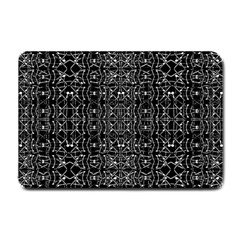 Black And White Ethnic Ornate Pattern Small Doormat  by dflcprintsclothing