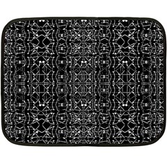 Black And White Ethnic Ornate Pattern Double Sided Fleece Blanket (mini)  by dflcprintsclothing