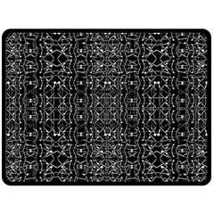 Black And White Ethnic Ornate Pattern Double Sided Fleece Blanket (large)  by dflcprintsclothing