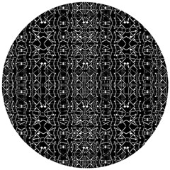 Black And White Ethnic Ornate Pattern Wooden Puzzle Round by dflcprintsclothing