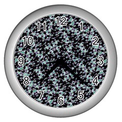 Intricate Modern Abstract Ornate Pattern Wall Clock (silver) by dflcprintsclothing