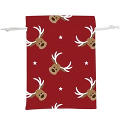 Cute Reindeer Head With Star Red Background  Lightweight Drawstring Pouch (xl) by BangZart