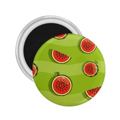 Seamless Background With Watermelon Slices 2 25  Magnets by BangZart