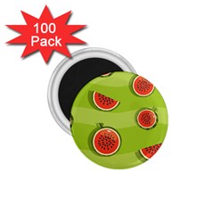 Seamless Background With Watermelon Slices 1 75  Magnets (100 Pack) 