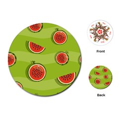 Seamless Background With Watermelon Slices Playing Cards Single Design (round) by BangZart