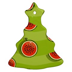 Seamless Background With Watermelon Slices Christmas Tree Ornament (two Sides) by BangZart