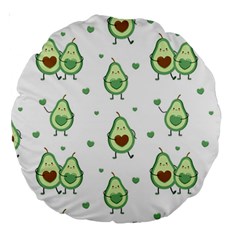 Cute Seamless Pattern With Avocado Lovers Large 18  Premium Round Cushions