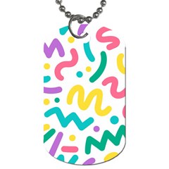 Abstract Pop Art Seamless Pattern Cute Background Memphis Style Dog Tag (two Sides) by BangZart