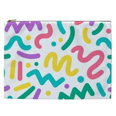 Abstract Pop Art Seamless Pattern Cute Background Memphis Style Cosmetic Bag (xxl) by BangZart