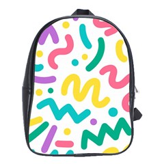 Abstract Pop Art Seamless Pattern Cute Background Memphis Style School Bag (xl) by BangZart