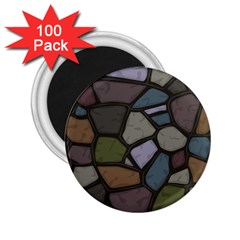 Cartoon Colored Stone Seamless Background Texture Pattern   2 25  Magnets (100 Pack)  by BangZart