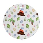 Cute palm volcano seamless pattern Round Ornament (Two Sides) Front