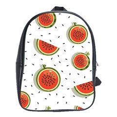 Seamless-background-pattern-with-watermelon-slices School Bag (large) by BangZart
