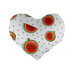 Seamless-background-pattern-with-watermelon-slices Standard 16  Premium Heart Shape Cushions