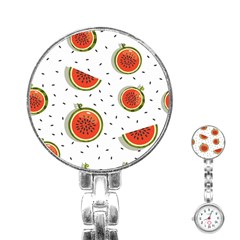 Seamless-background-pattern-with-watermelon-slices Stainless Steel Nurses Watch by BangZart