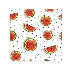 Seamless-background-pattern-with-watermelon-slices Small Satin Scarf (square)
