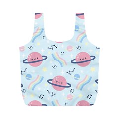 Cute Planet Space Seamless Pattern Background Full Print Recycle Bag (m)