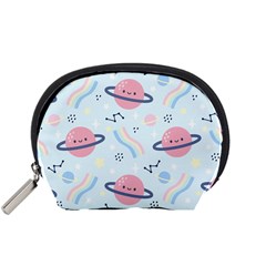 Cute Planet Space Seamless Pattern Background Accessory Pouch (small)