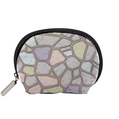 Cartoon Colored Stone Seamless Background Texture Pattern Accessory Pouch (small)