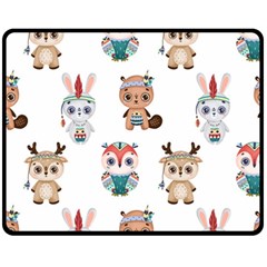 Cute Cartoon Boho Animals Seamless Pattern Fleece Blanket (medium)  by BangZart