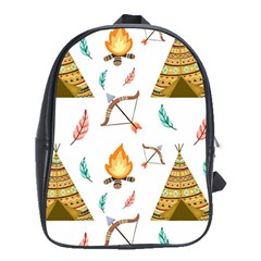 Cute Cartoon Native American Seamless Pattern School Bag (xl)